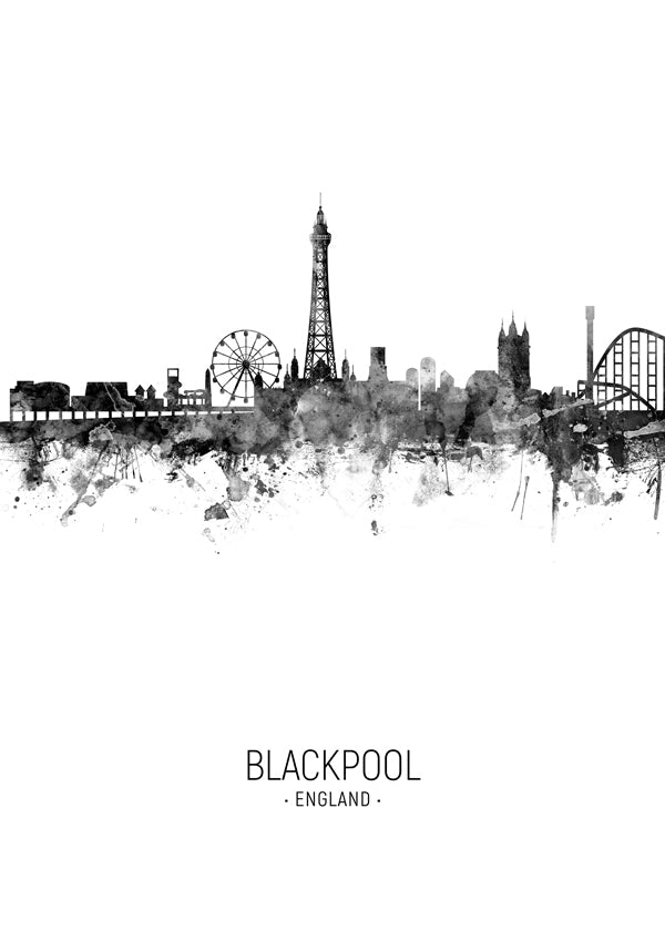 Kökskonst Blackpool skyline bläck