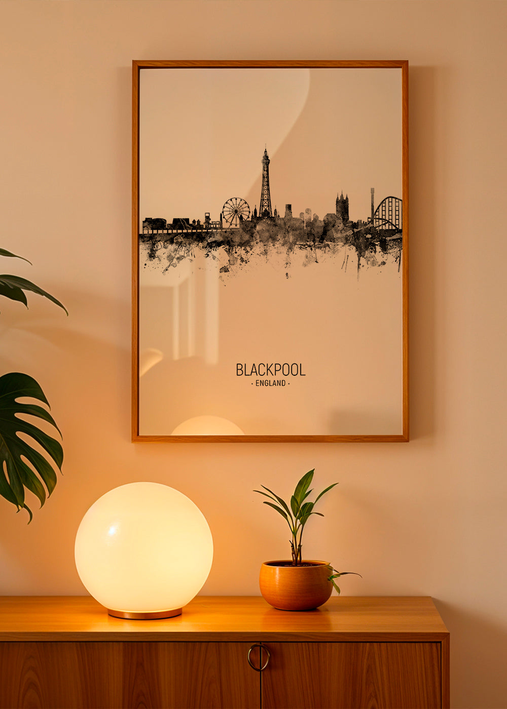 Kökskonst Blackpool skyline bläck