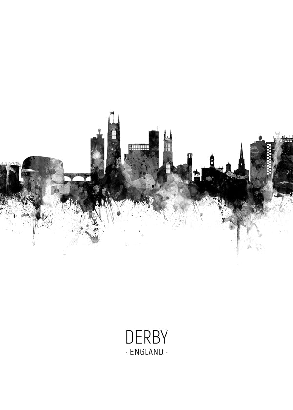 Stadskonst: Derby skyline i bläck