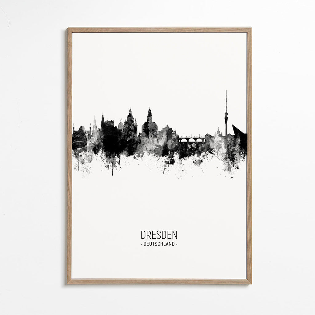 Stadstavla Dresden i bläck