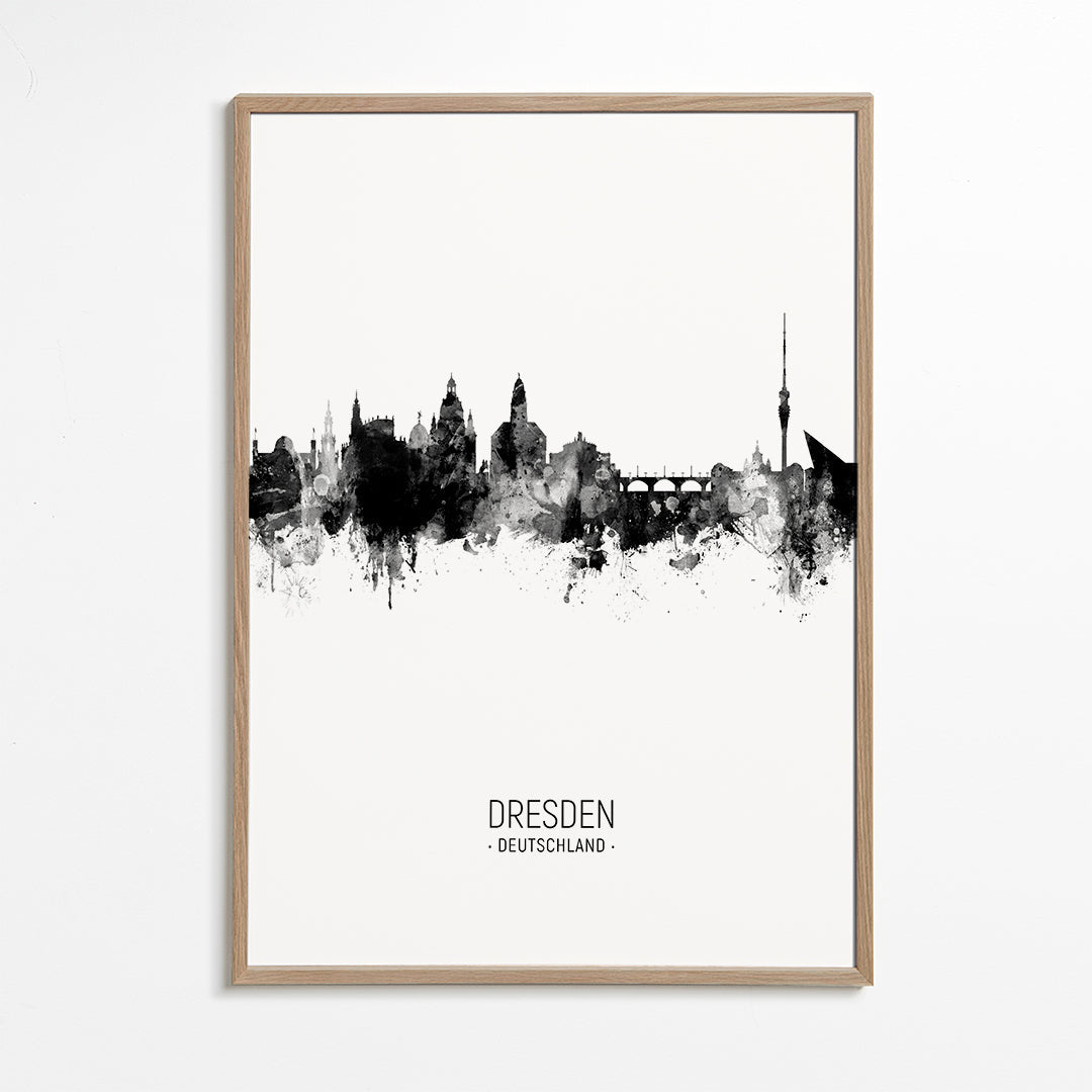 Stadstavla Dresden i bläck