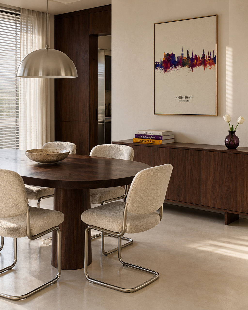 Heidelberg Skyline beige - Framed canvas in an interior