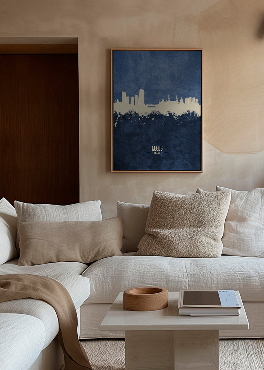 Stadsposter: Leeds skyline i blå