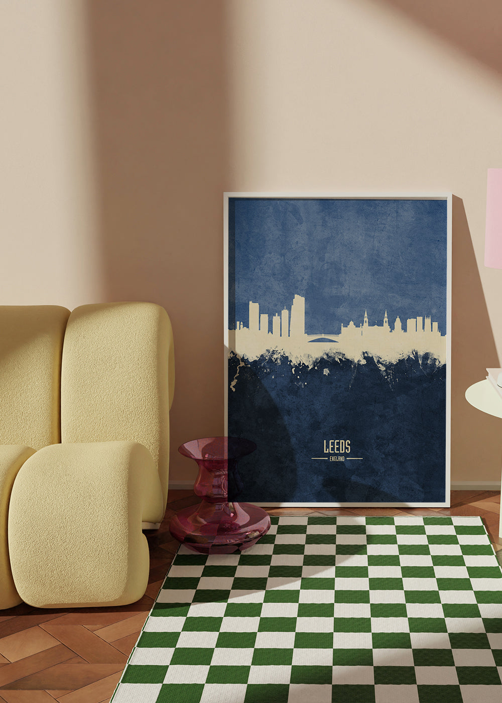 Stadsposter: Leeds skyline i blå