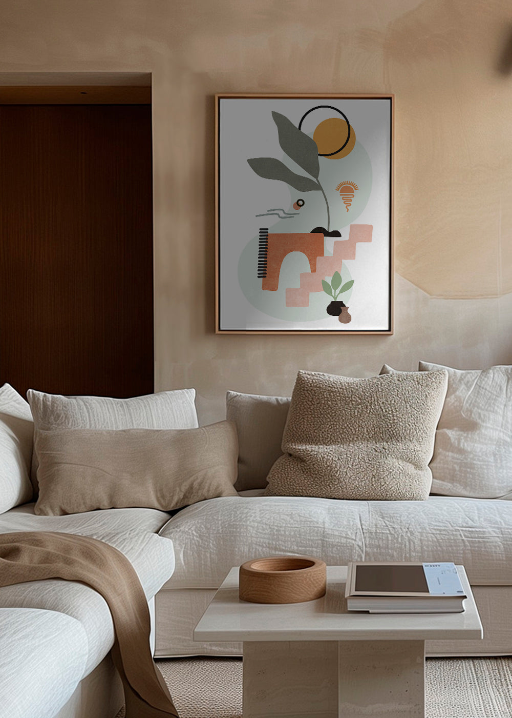 Botanisk poster med abstrakta blad