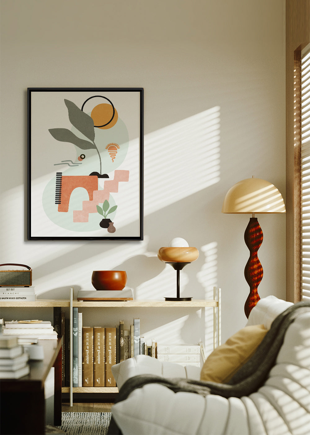 Botanisk poster med abstrakta blad