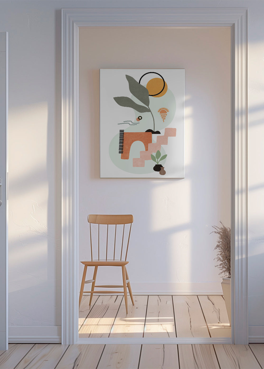 Botanisk poster med abstrakta blad