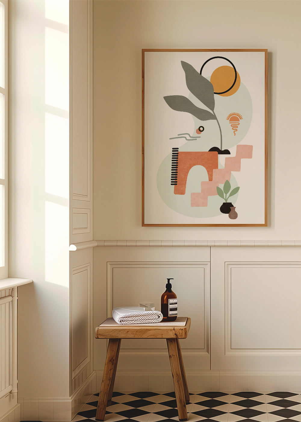 Botanisk poster med abstrakta blad