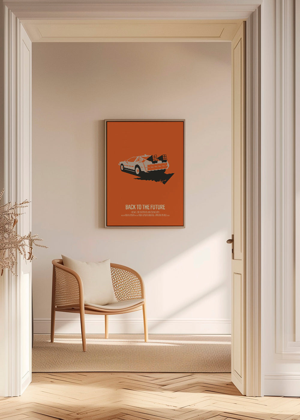 Vintage poster DeLorean orange