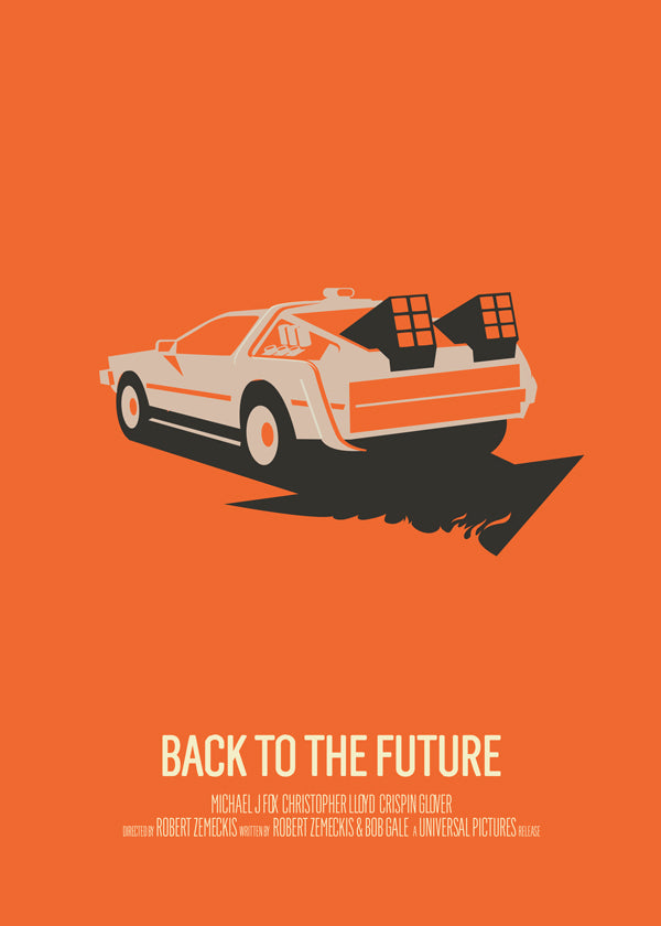 Vintage poster DeLorean orange