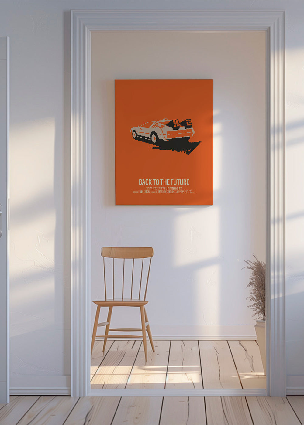 Vintage poster DeLorean orange