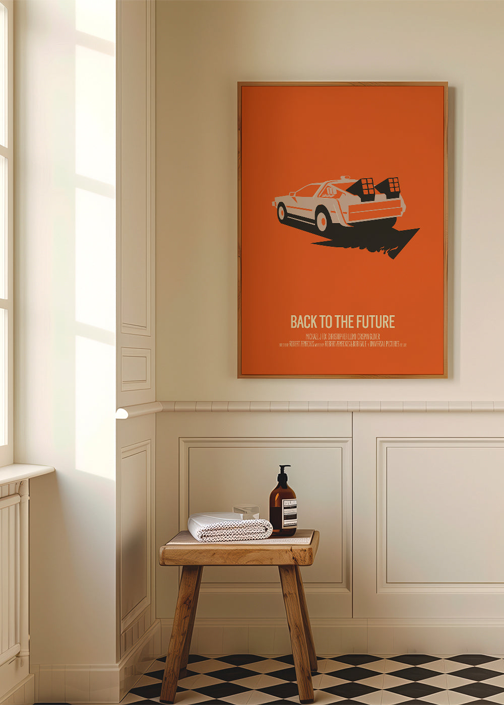 Vintage poster DeLorean orange