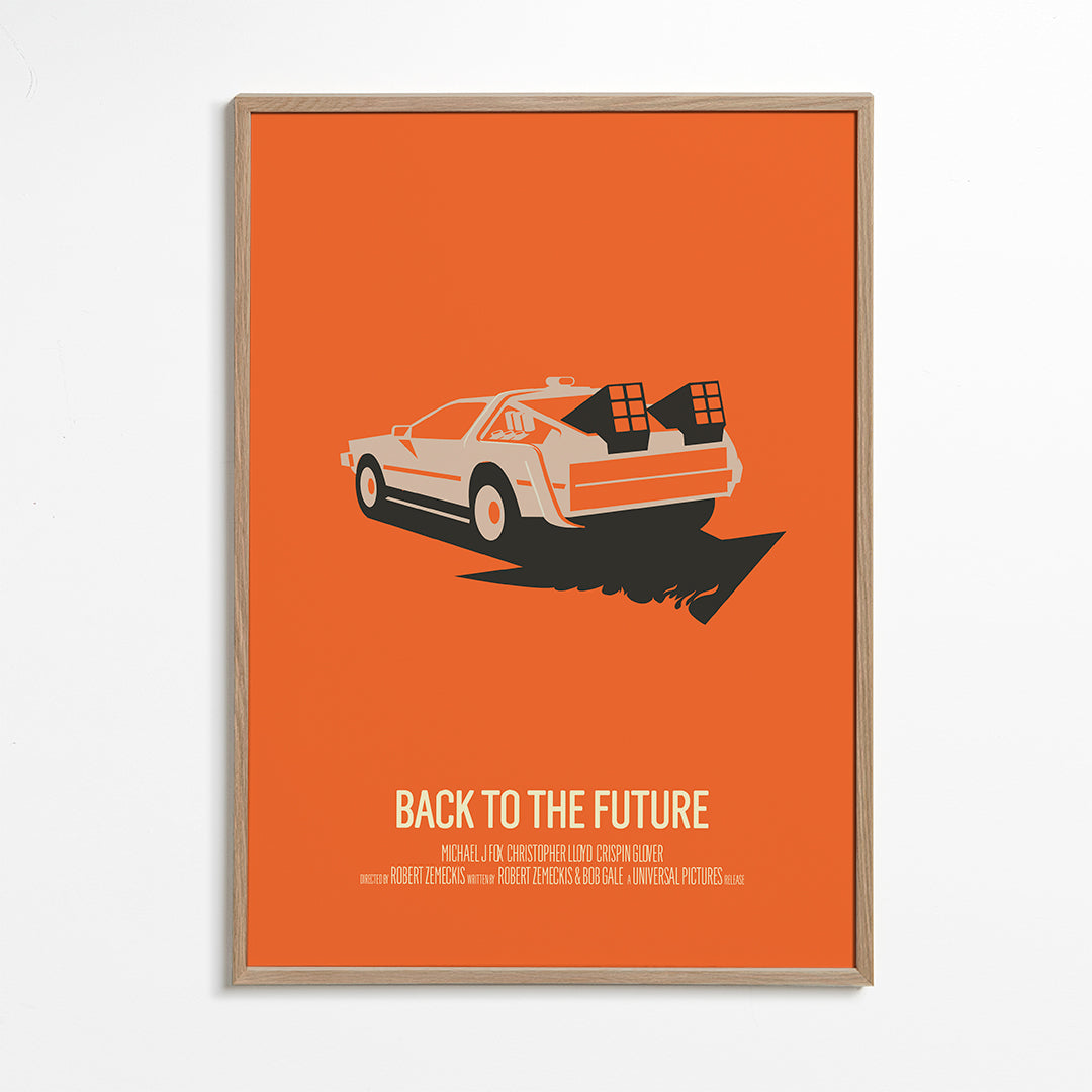 Vintage poster DeLorean orange