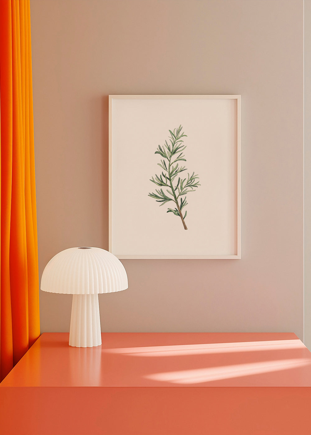 Botanisk poster: rosmarinkvist akvarell