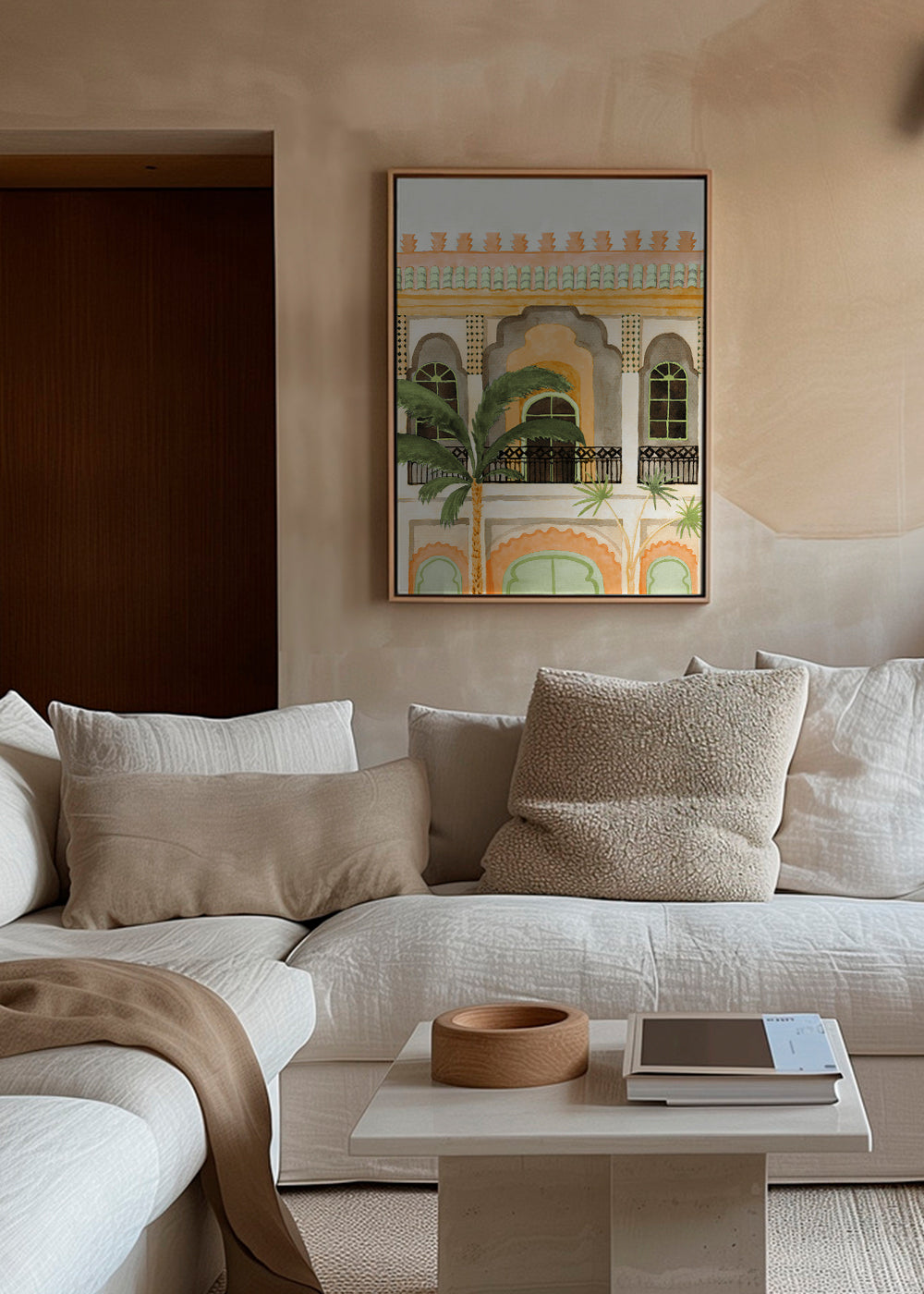 Kökskonst: riad-fasad i akvarell