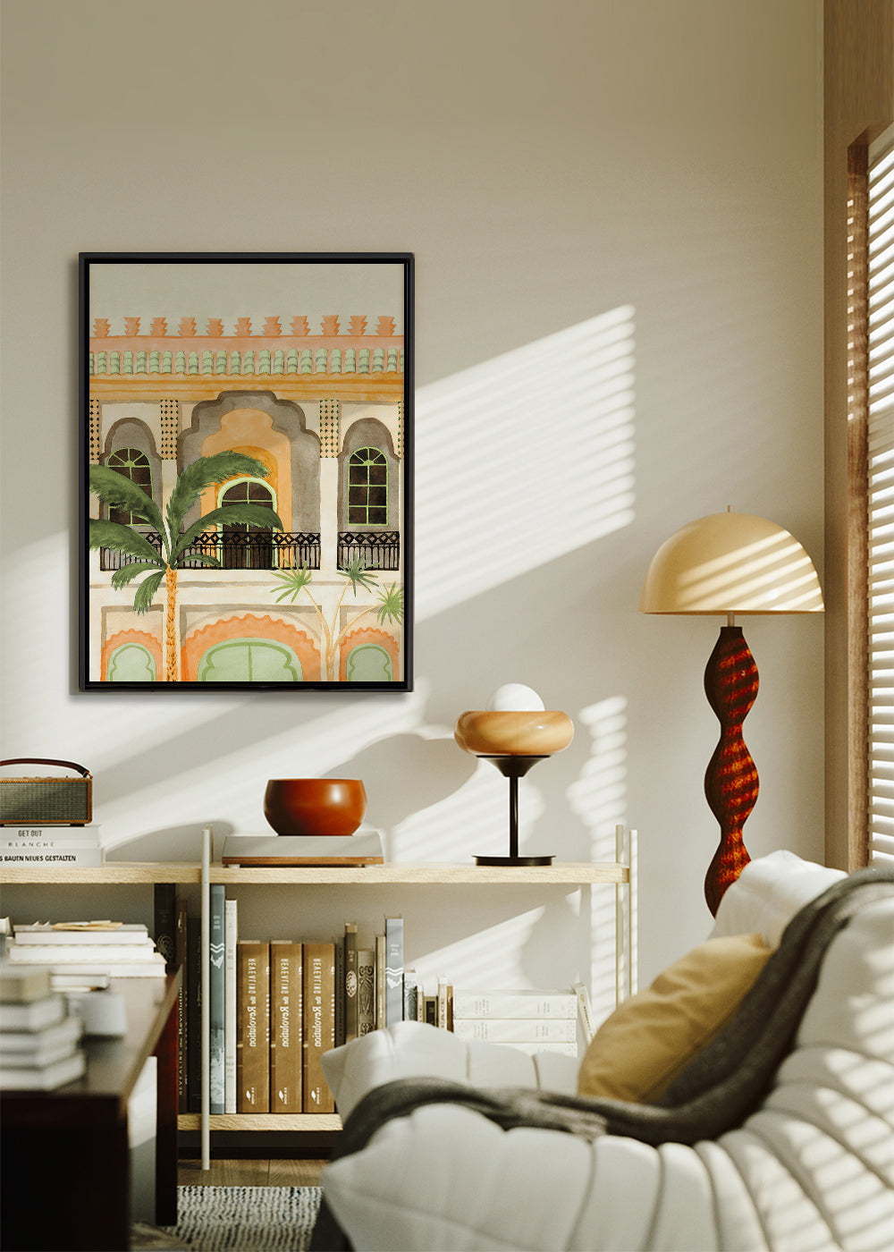 Kökskonst: riad-fasad i akvarell