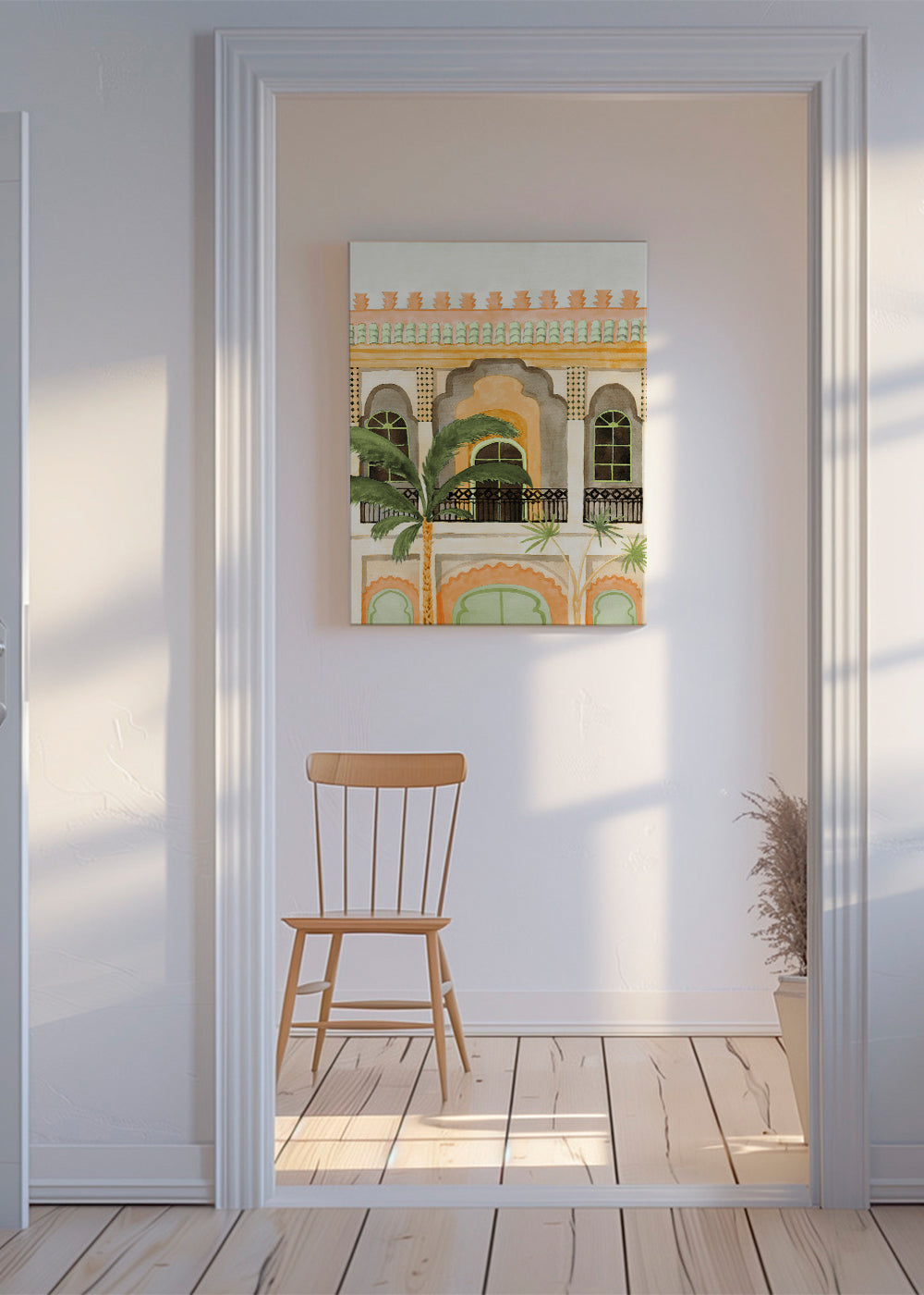 Kökskonst: riad-fasad i akvarell