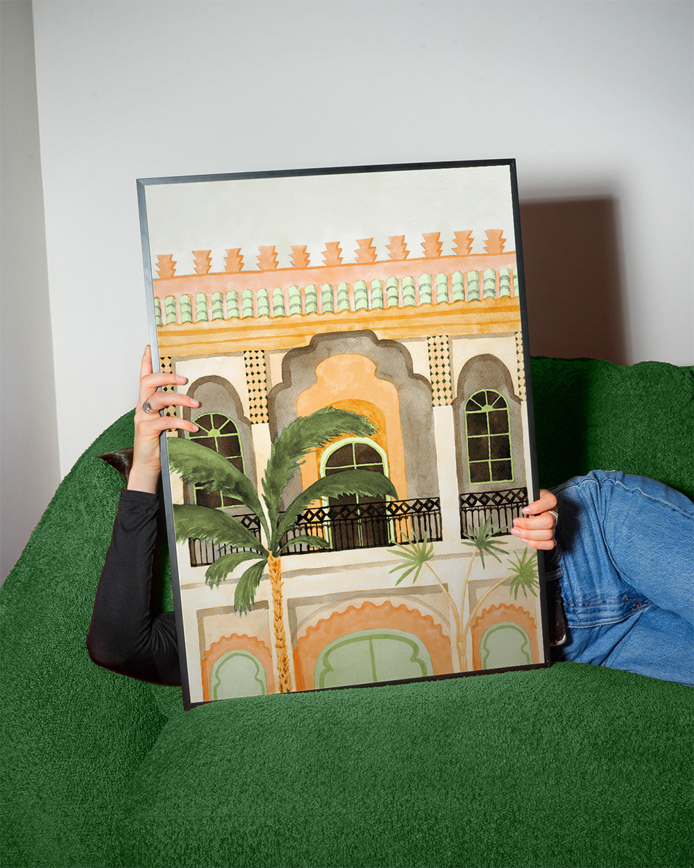 Kökskonst: riad-fasad i akvarell