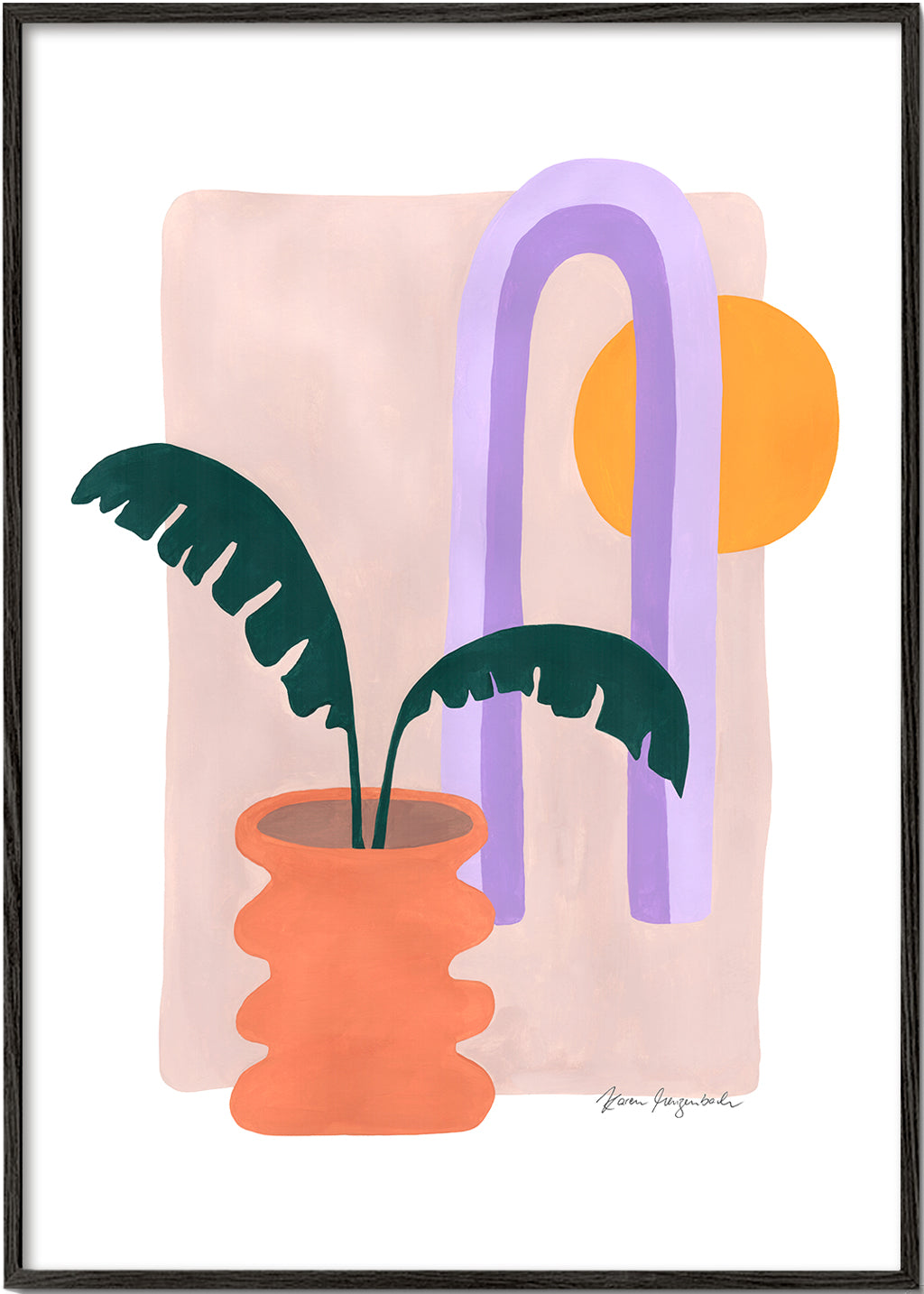 Botanisk poster med växt i terrakottakruka