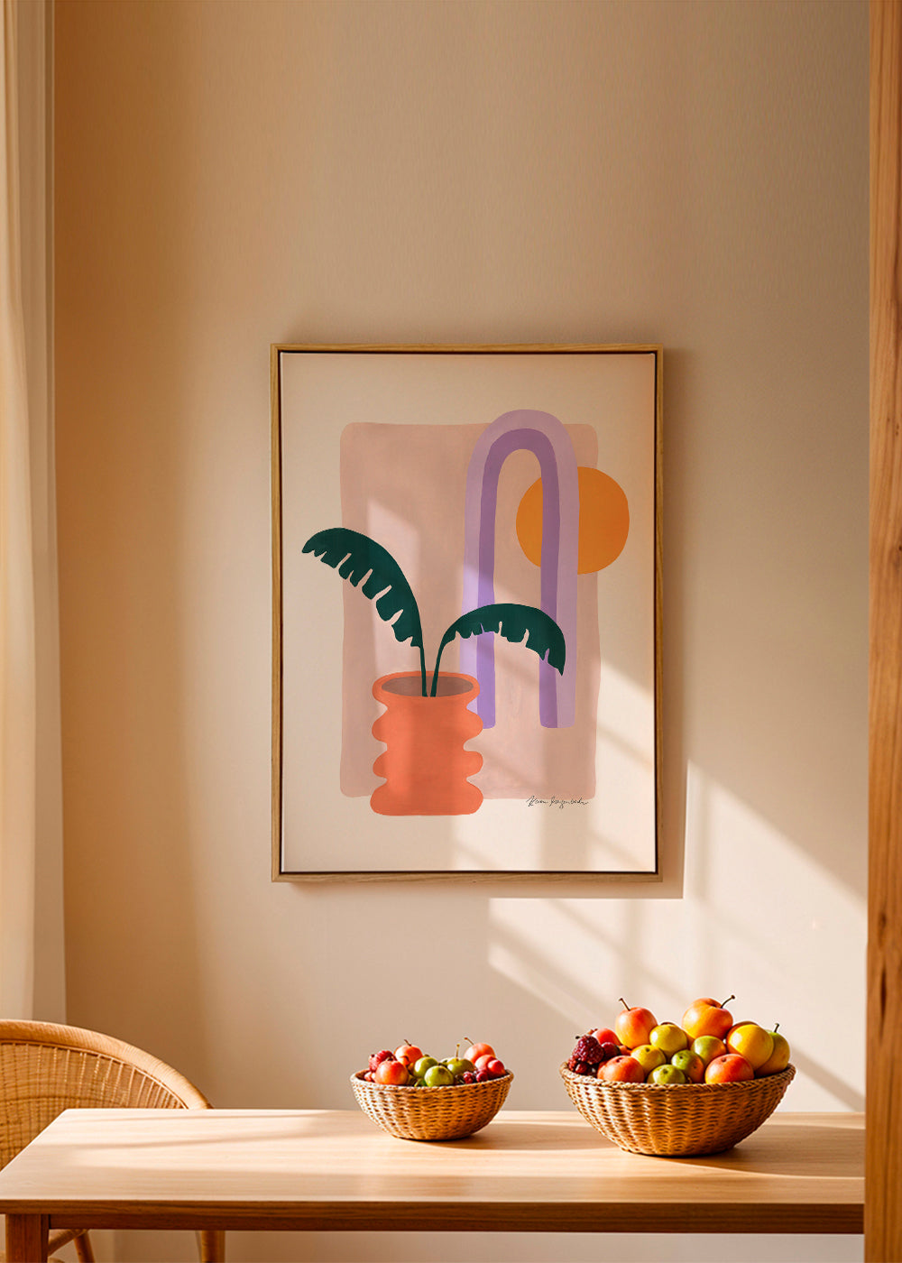 Botanisk poster med växt i terrakottakruka