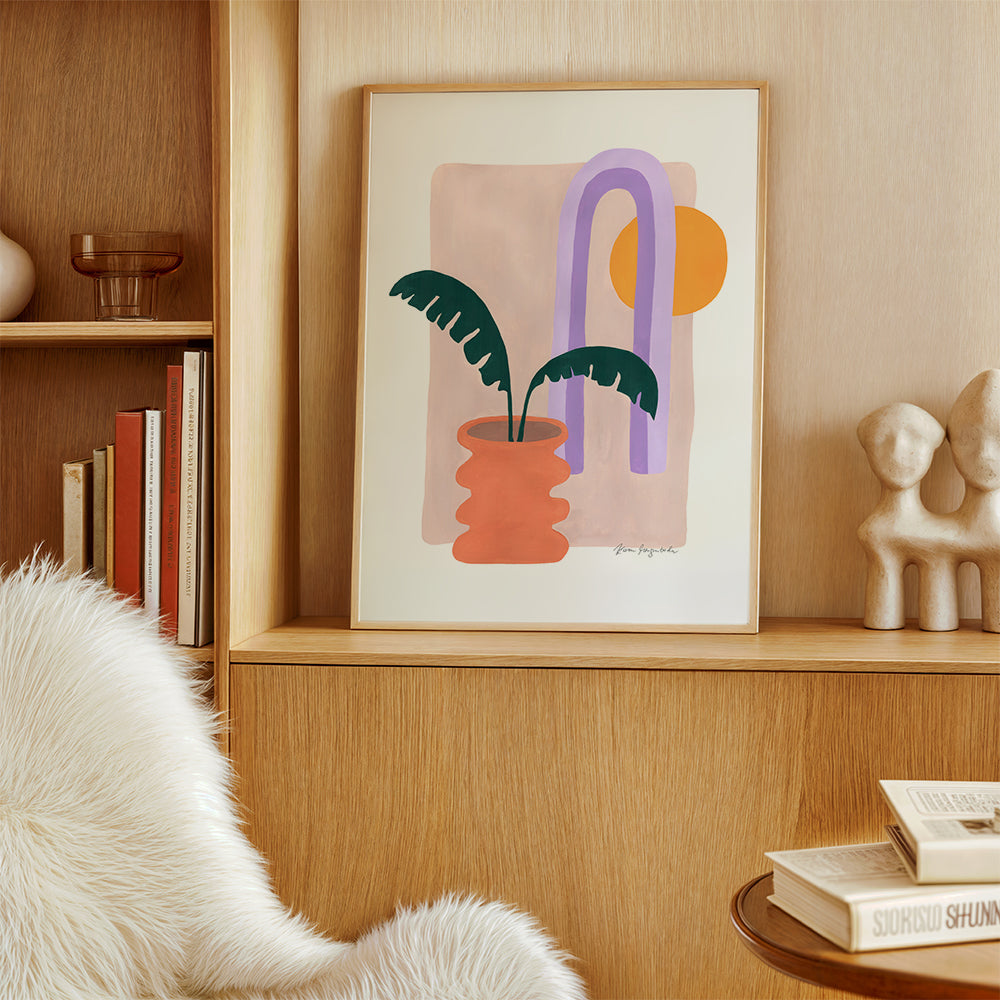 Botanisk poster med växt i terrakottakruka