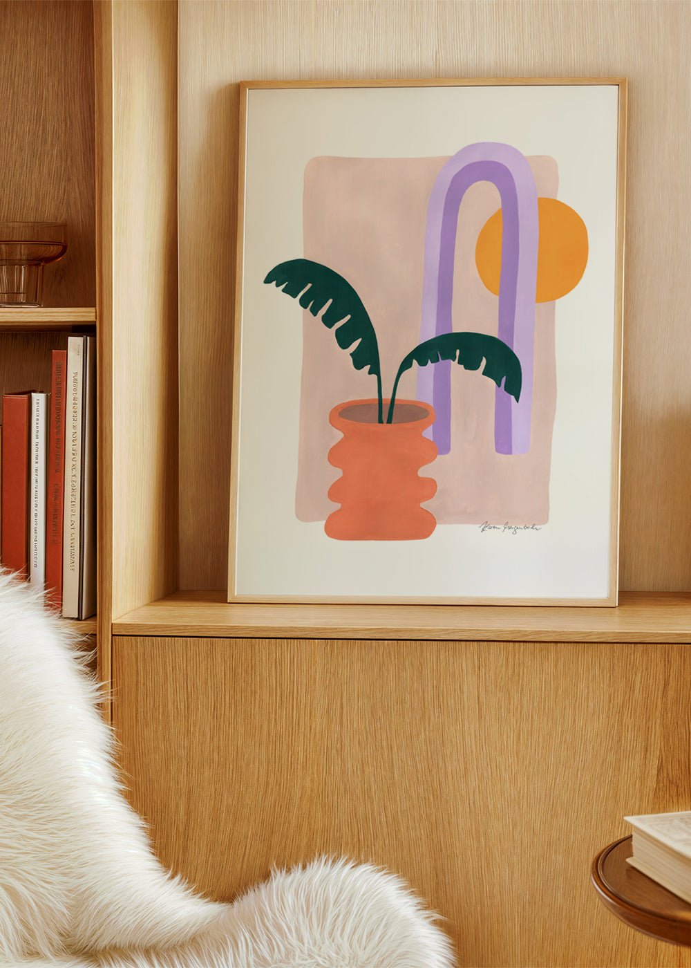 Botanisk poster med växt i terrakottakruka