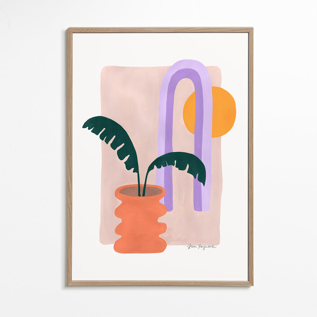 Botanisk poster med växt i terrakottakruka