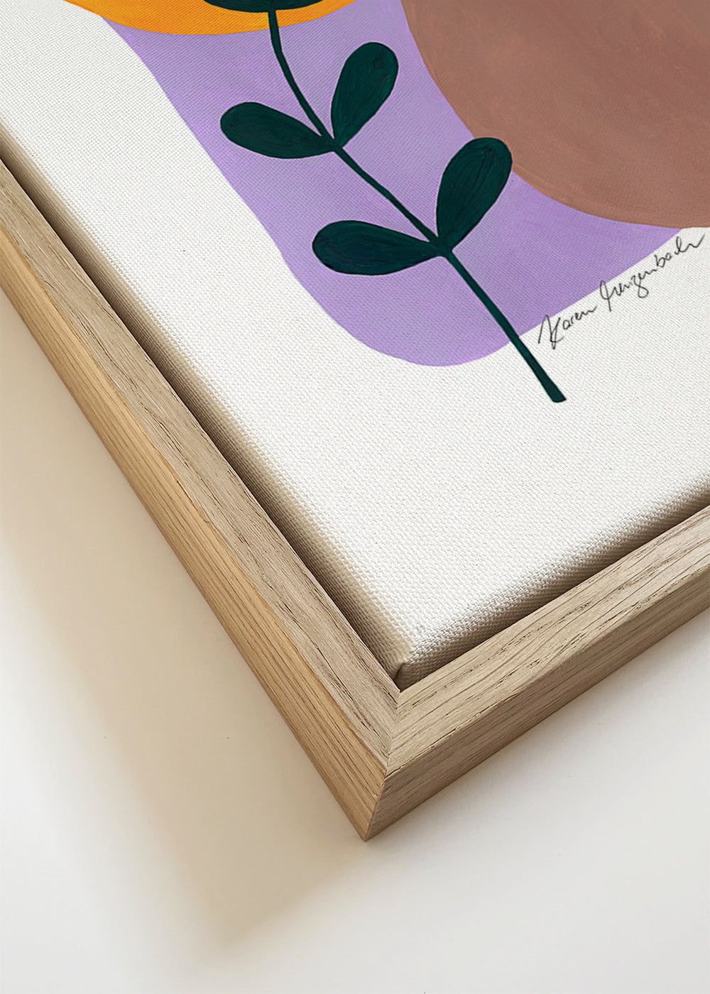 Botanisk poster med vas och kvist