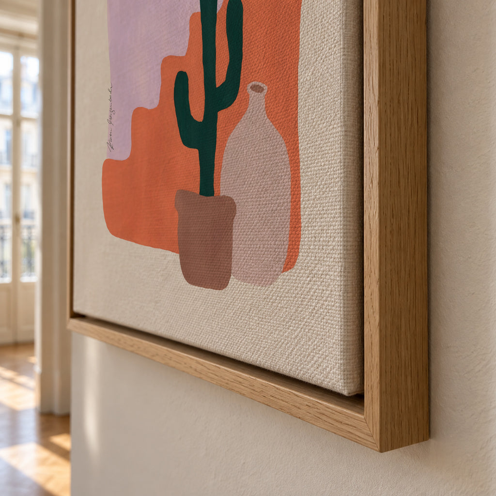 Cactus & Sunshine - Framed canvas detail