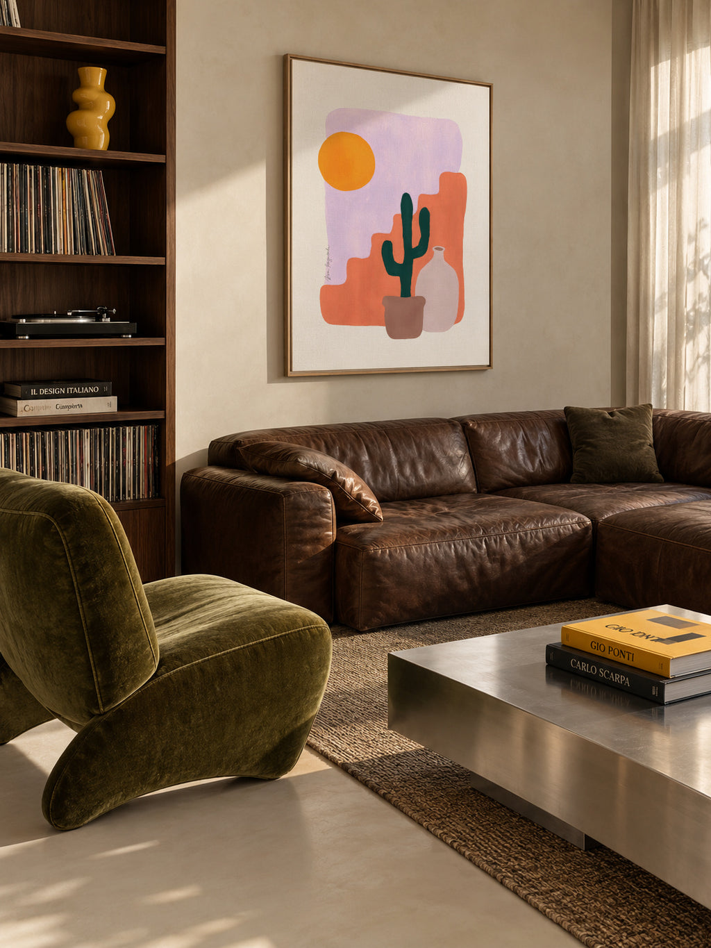 Cactus & Sunshine - Framed canvas in an interior