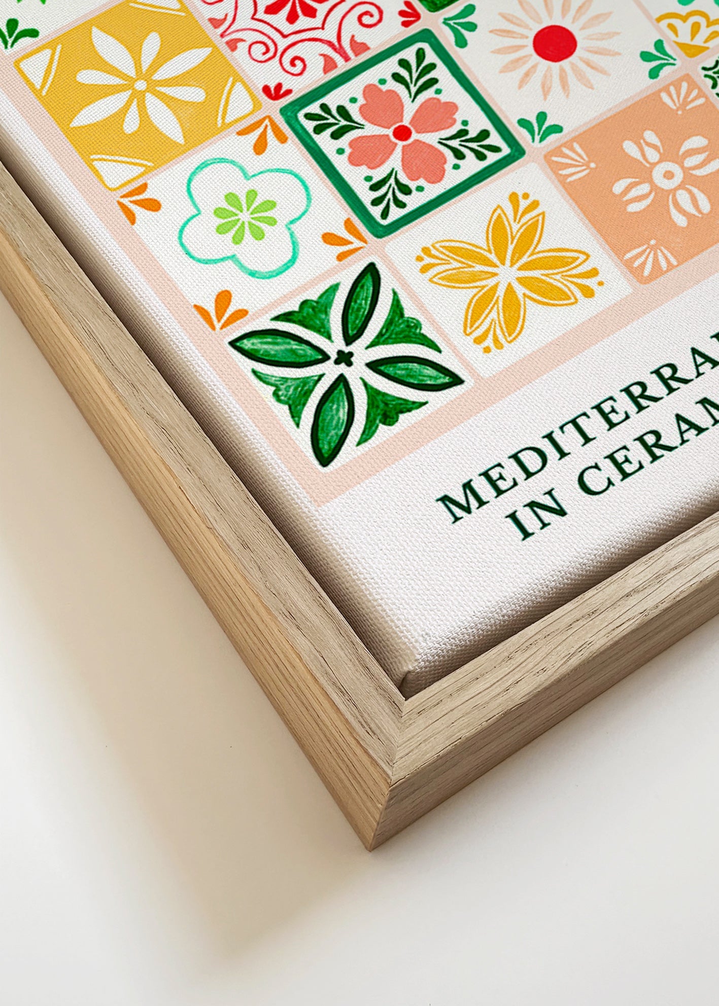 Botanisk poster med medelhavs-kakelmotiv
