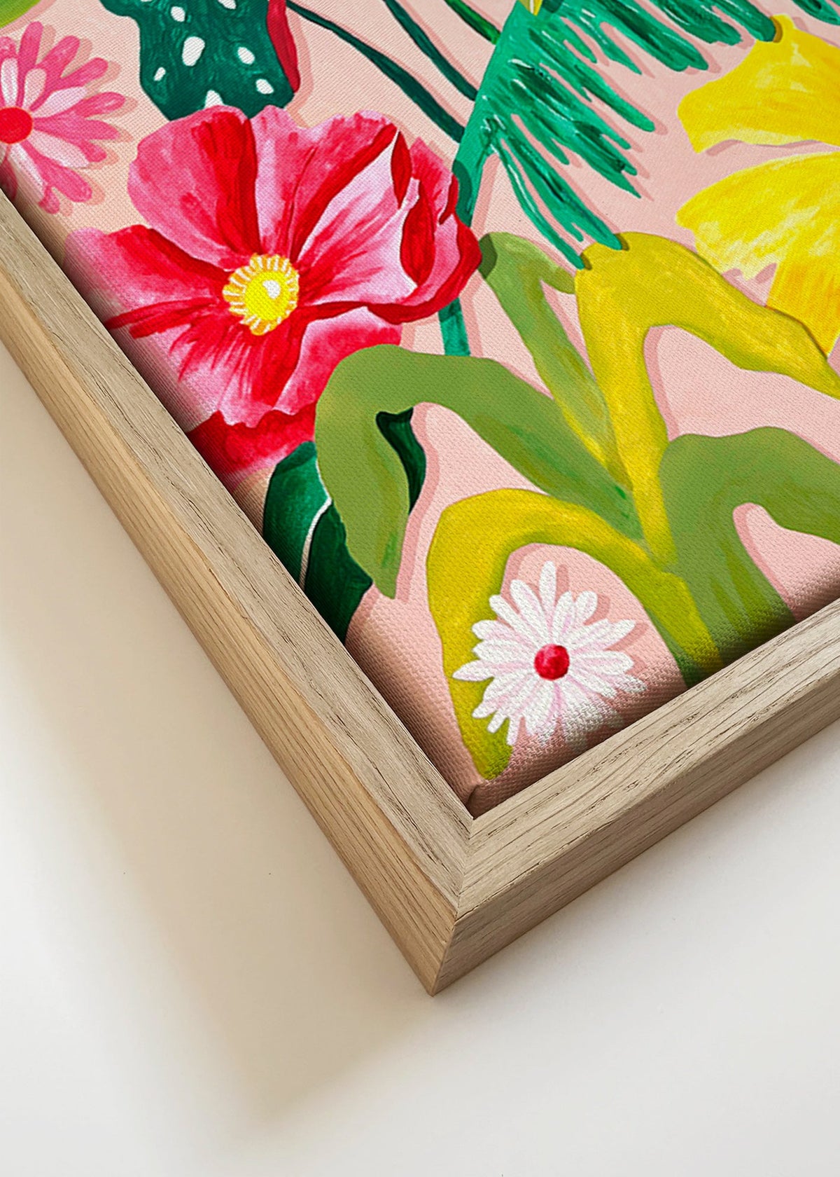 Botanisk poster med färgstarka blommor