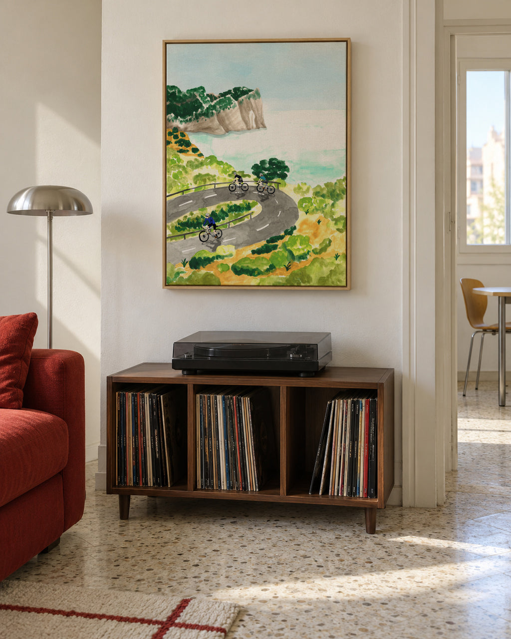 Cycling Cap Formentor - Framed canvas in an interior