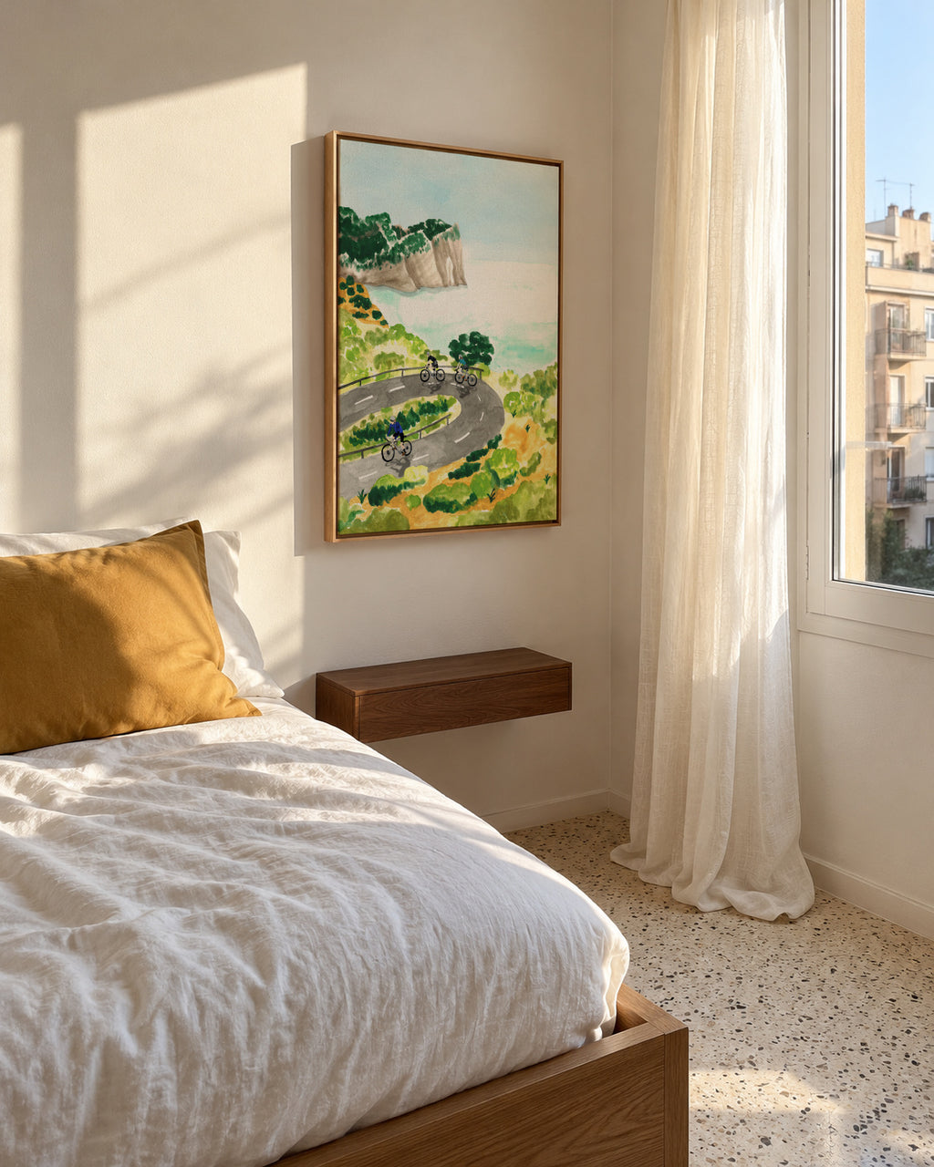 Cycling Cap Formentor - Framed canvas in an interior