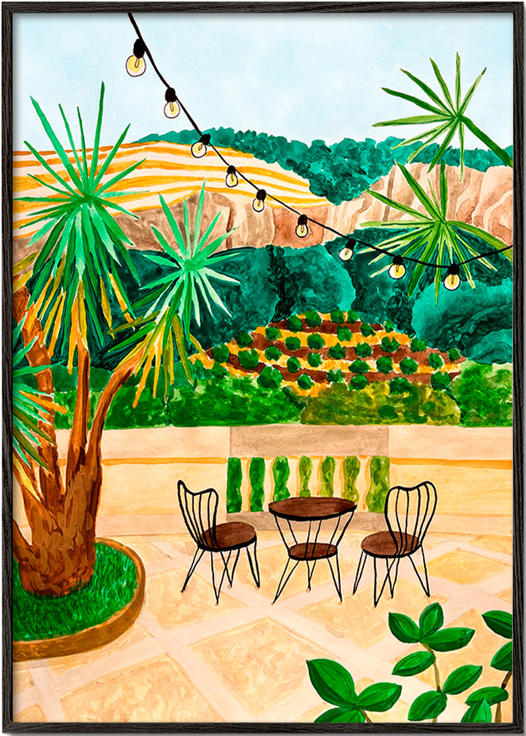 Botanisk poster: medelhavsterrass