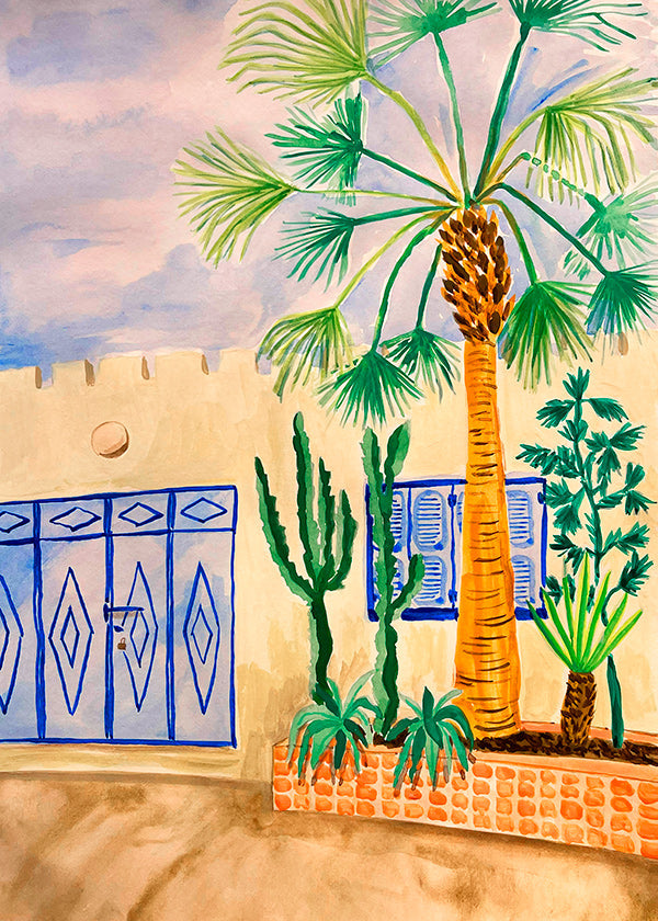Stadskonst: marockisk gata med palm
