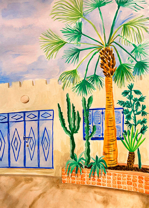 Stadskonst: marockisk gata med palm