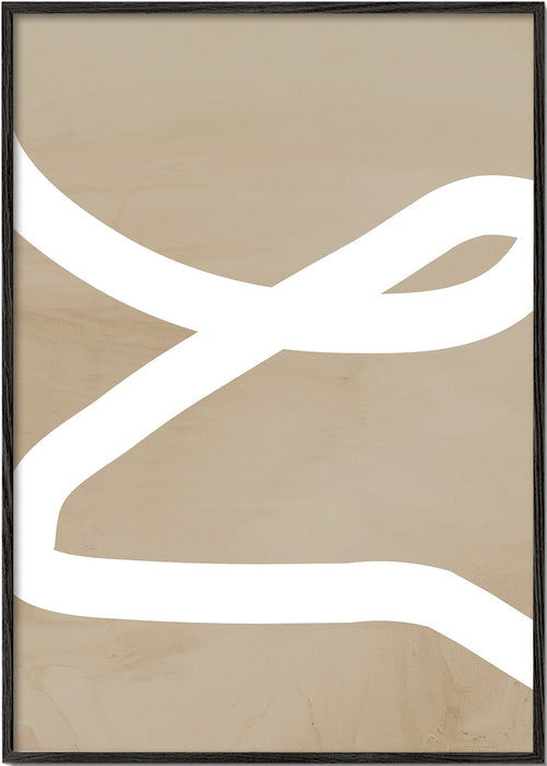 Minimalistisk tavla vit linje på beige