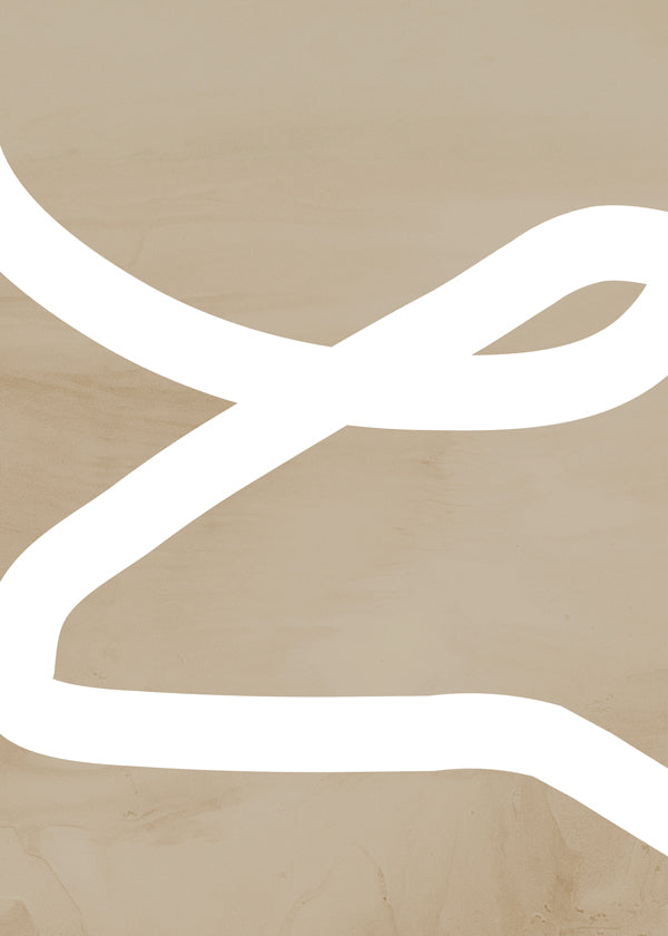 Minimalistisk tavla vit linje på beige