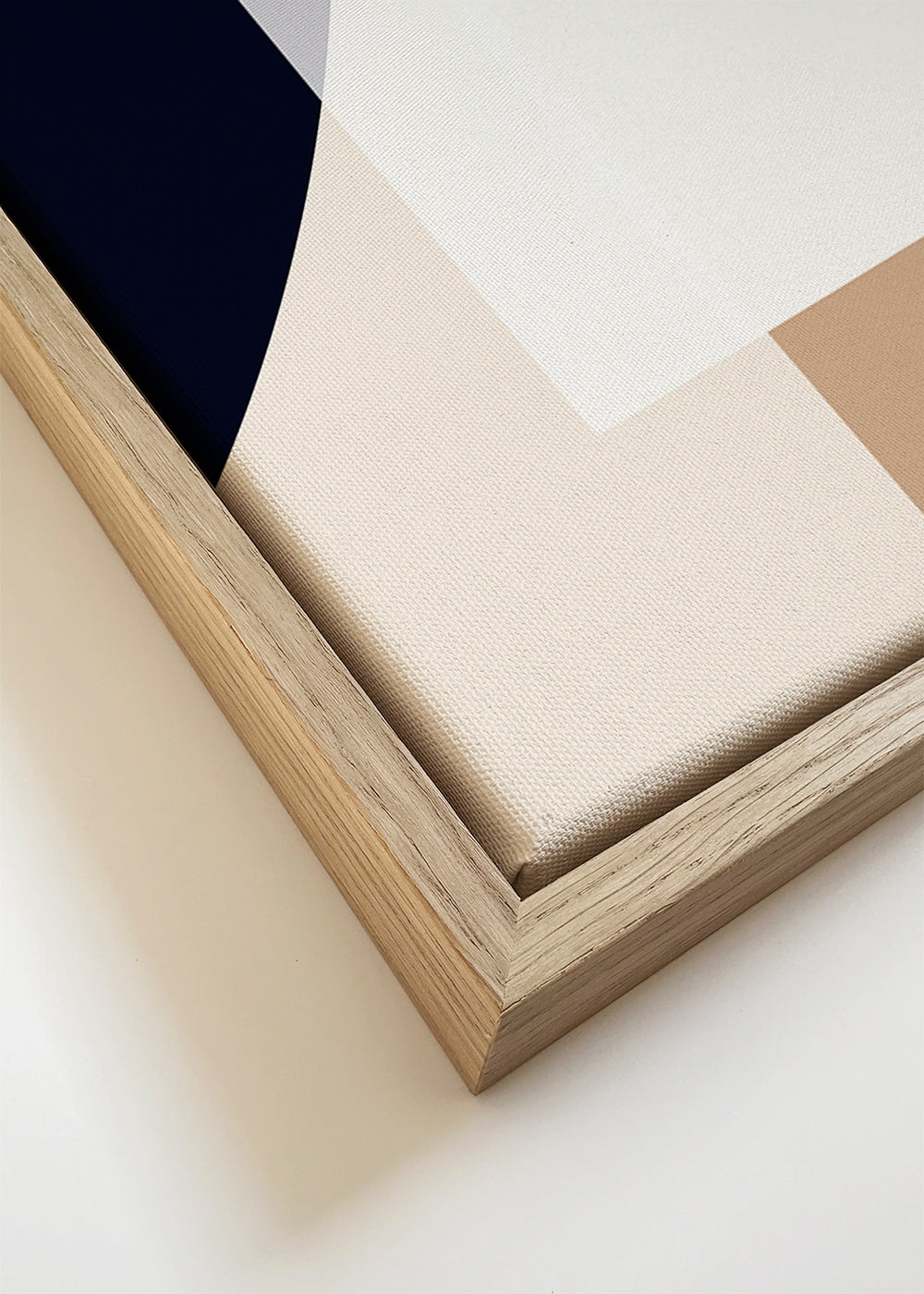 Abstrakt tavla med organiska beige och blå former
