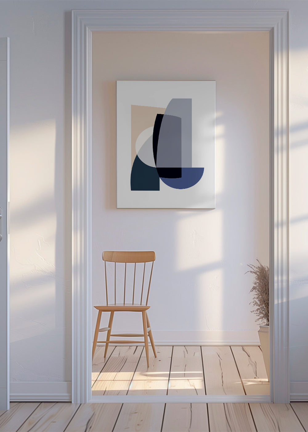 Abstrakt verk med överlappande geometriska former