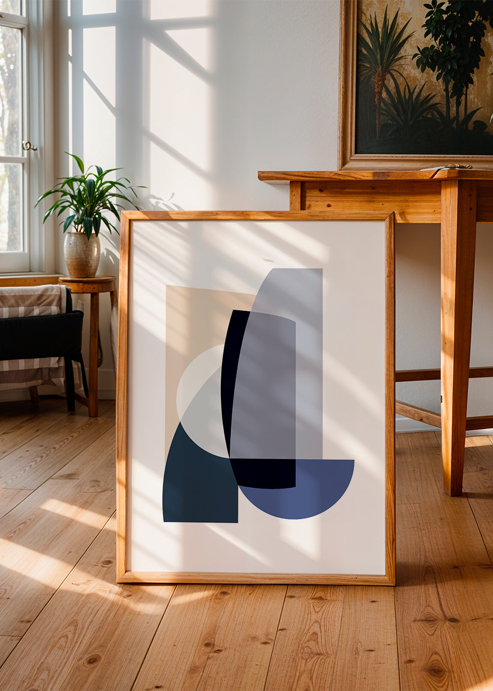 Abstrakt verk med överlappande geometriska former