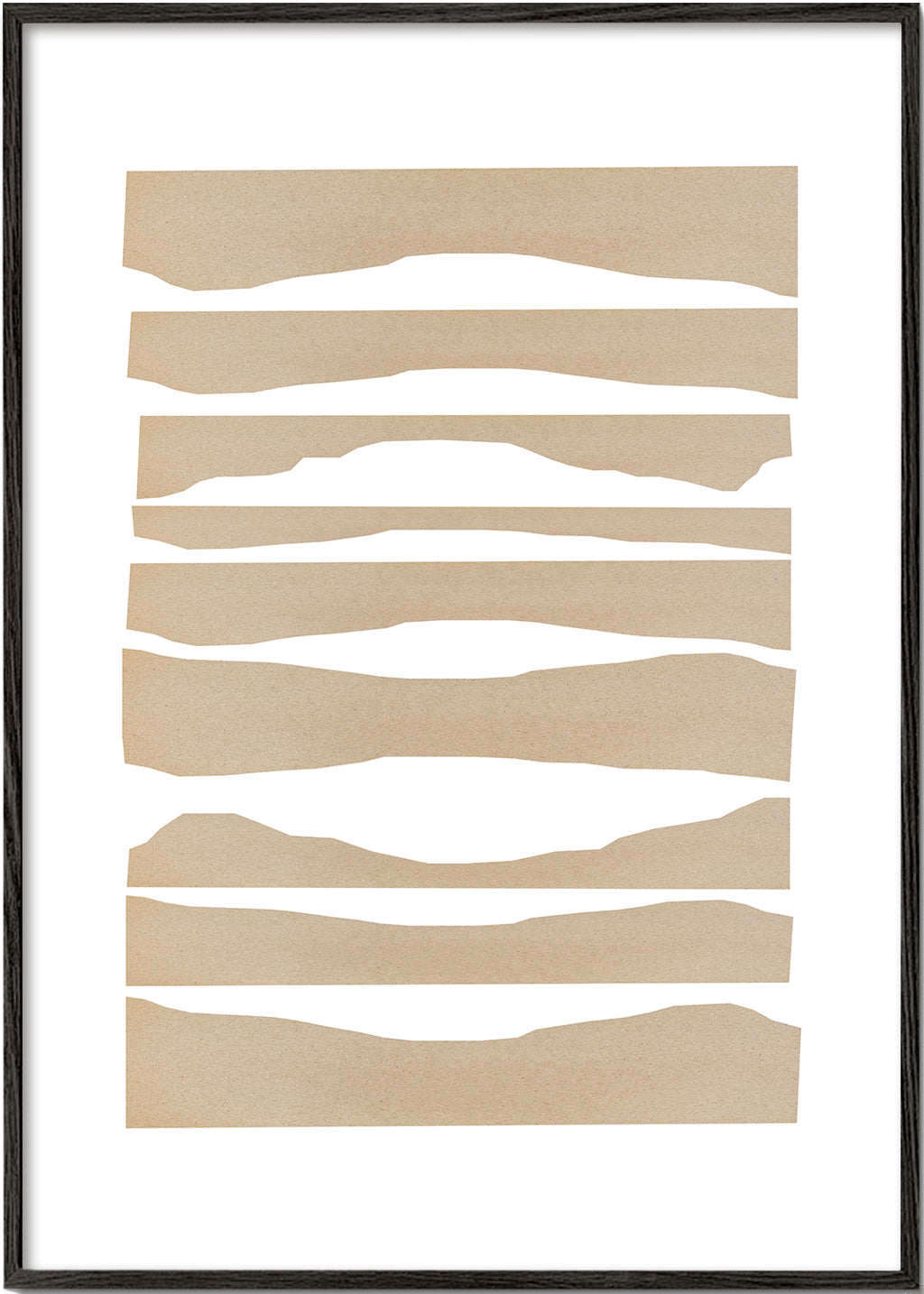 Minimalistisk tavla trasiga beige remsor