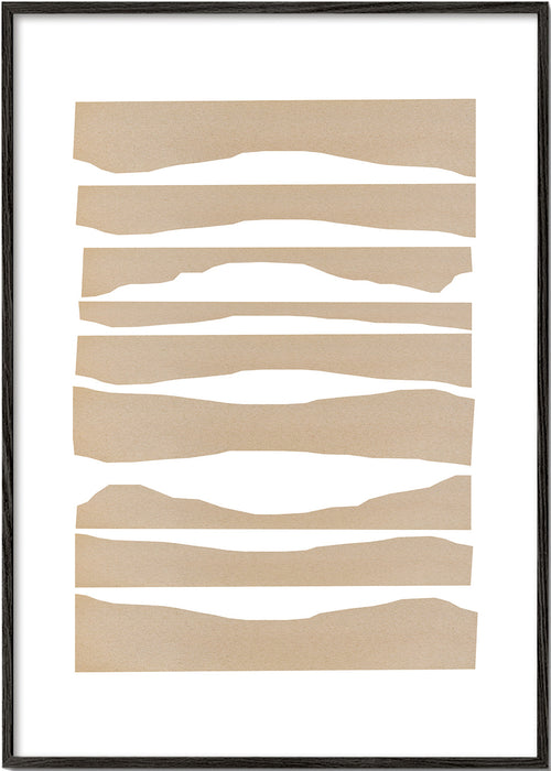 Minimalistisk tavla trasiga beige remsor