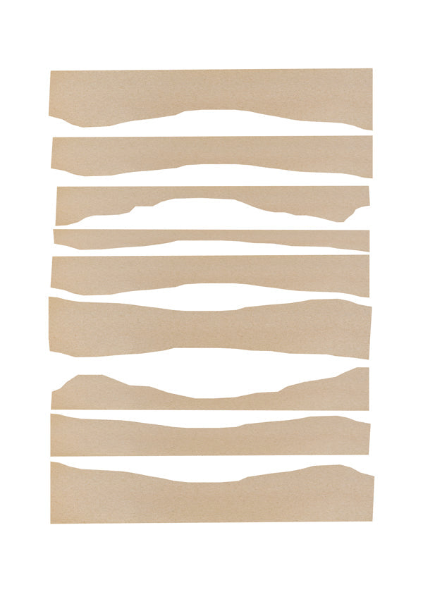 Minimalistisk tavla trasiga beige remsor