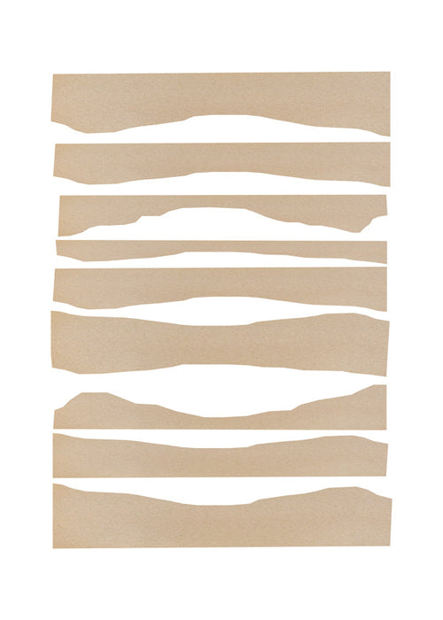 Minimalistisk tavla trasiga beige remsor
