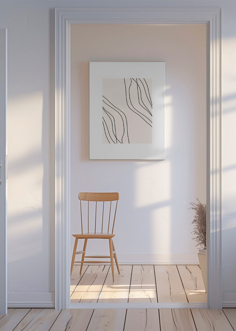 Minimalistisk print med organiska linjer