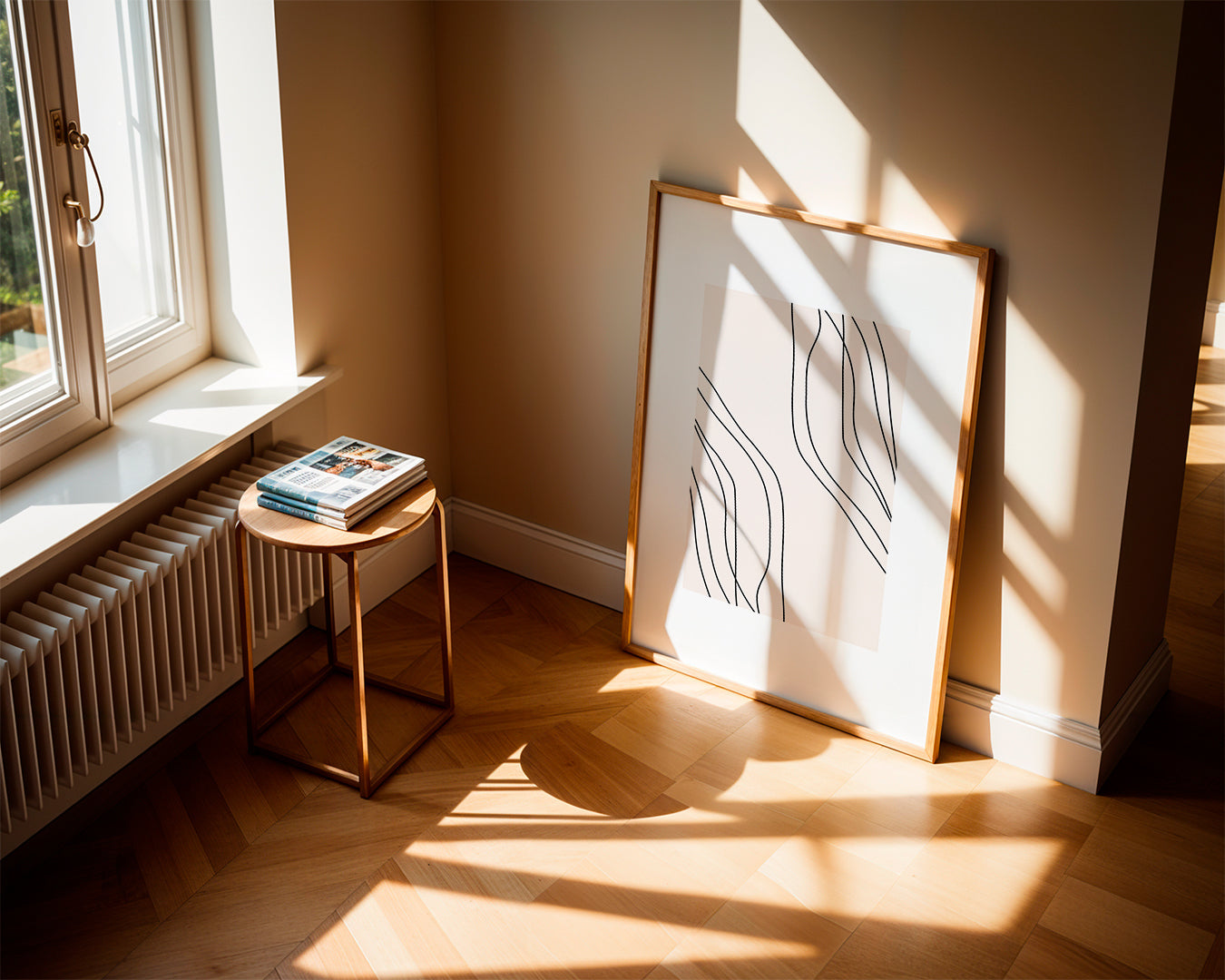 Minimalistisk print med organiska linjer