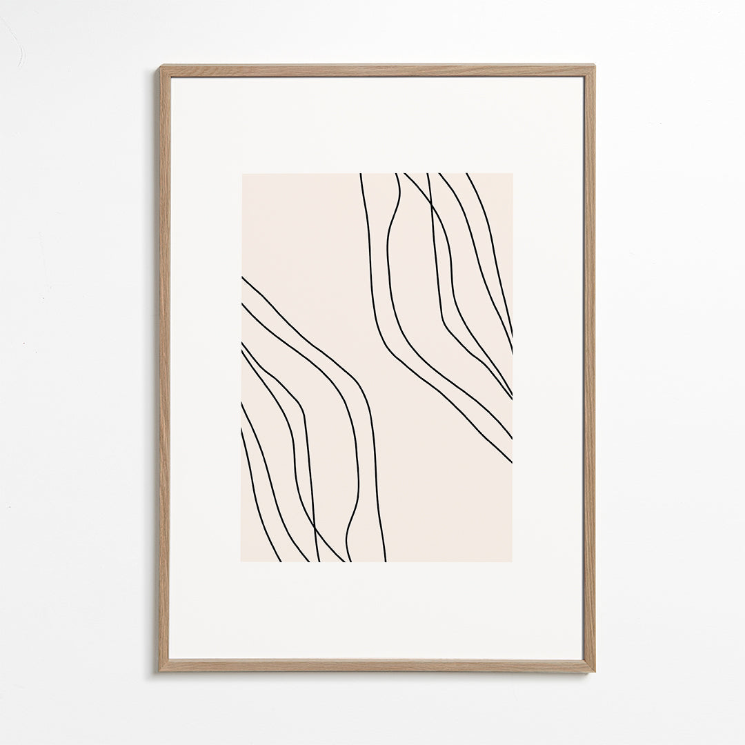 Minimalistisk print med organiska linjer