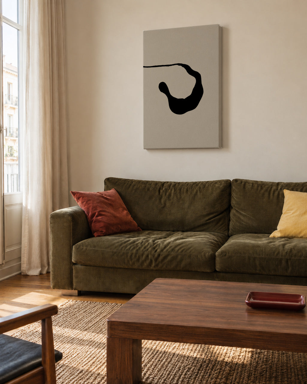 Fluid II - Unframed canvas in an interior